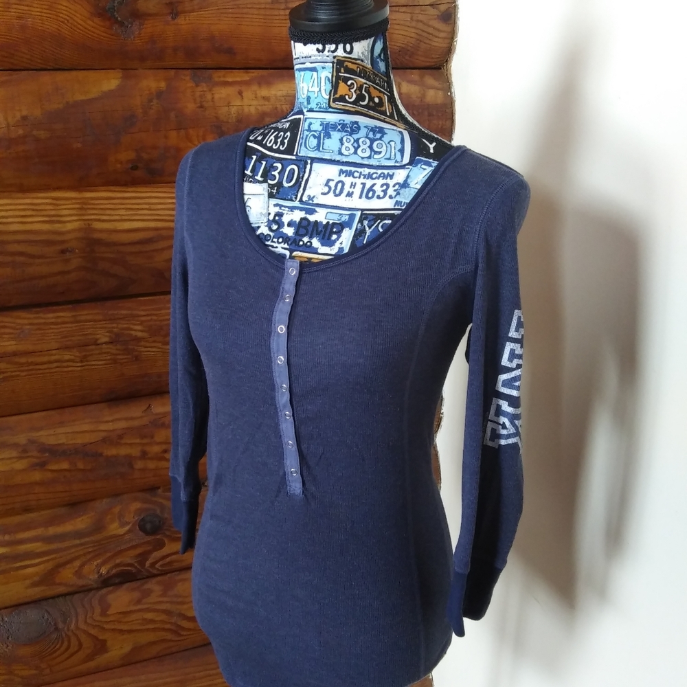 Victoria Secret PINK blue half sleeve thermal